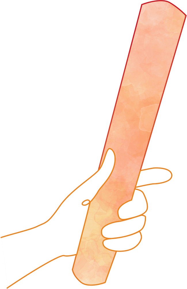 バトンを持っている手